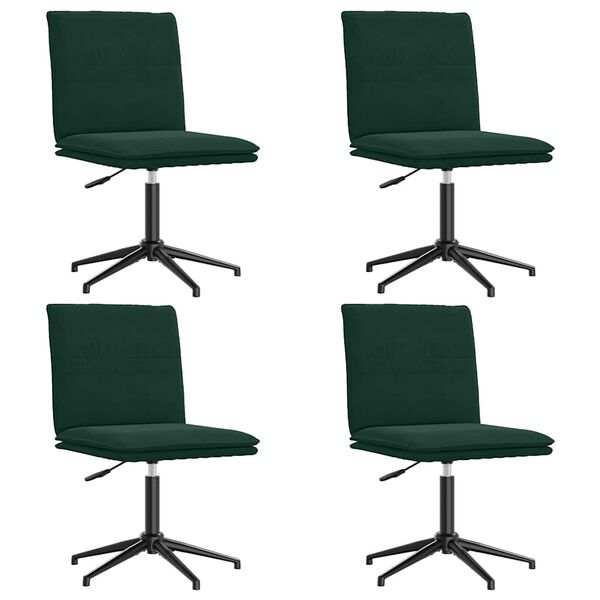 vidaXL Sillas de comedor 4 unidades terciopelo verde oscuro
