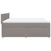vidaXL Cama box spring con colch&oacute;n tela gris taupe 180x200 cm
