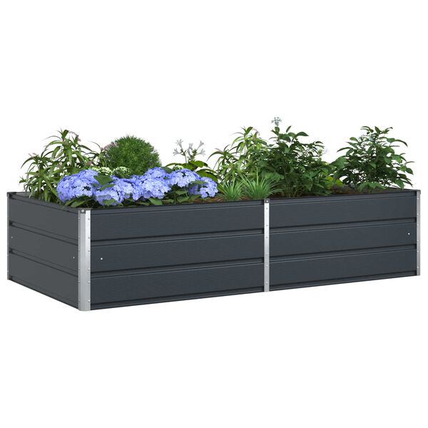 vidaXL Jardinera Antracita 195 x 100 x 45 cm Acero Galvanizado