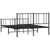 vidaXL Estructura cama sin colch&oacute;n con estribo metal negro 160x200 cm