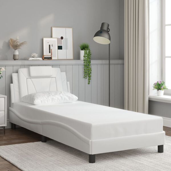 vidaXL Estructura de cama Viana con LED sin colchón blanco 90x200 cm