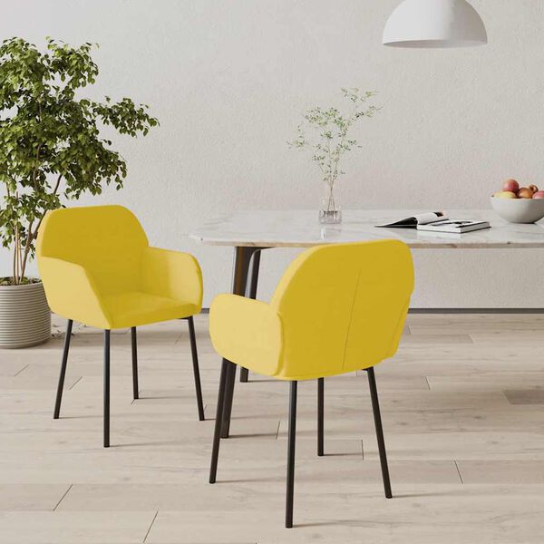 vidaXL Sillas de comedor 2 unidades terciopelo amarillo