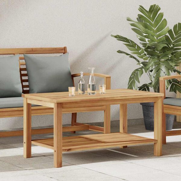 vidaXL Mesa de Caf&eacute; Marr&oacute;n 90 x 50 x 45 cm Madera de teca maciza