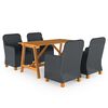 vidaXL Juego de comedor para jard&iacute;n de 5 piezas gris oscuro