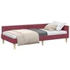 vidaXL Estructura de cama en esquina Rojo vino 90 x 190 cm tela