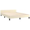 vidaXL Estructura de cama sin colch&oacute;n cuero sint&eacute;tico crema 140x200 cm