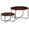 vidaXL Set de mesas de centro 2 uds madera maciza de acacia 60x35 cm