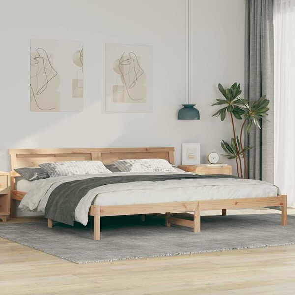 vidaXL Estructura de cama Marr&oacute;n 180 x 200 cm Madera de pino macizo