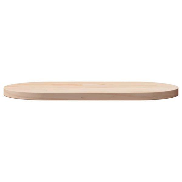 vidaXL Tablero de mesa ovalado de madera maciza de pino 90x45x2,5 cm