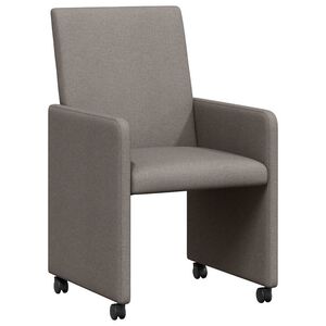 vidaXL Sillas de Comedor con Ruedas 2 uds. tela Taup&eacute; 57 x 66 x 94 cm