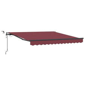 vidaXL Toldo retr&aacute;ctil autom&aacute;tico con luces LED burdeos 300x250 cm
