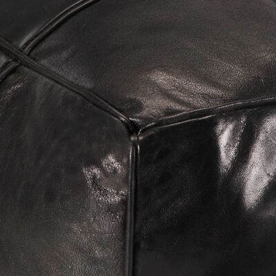 vidaXL Puf negro 60x60x30 cm cuero auténtico de cabra