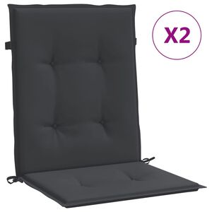 vidaXL Cojines para sillas de jard&iacute;n 2 uds. Negro 100 x 50 x 3 cm