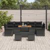 vidaXL Conjunto de sofá de jardín 10 pcs Negro ratán sintético