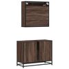 vidaXL Set de muebles baño 2 pzas madera contrachapada marrón roble