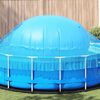 vidaXL Almohada para piscina sobre el suelo Azul &Oslash; 300 cm PVC