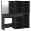 vidaXL Tocador con LED y armarios madera contrachapada negro