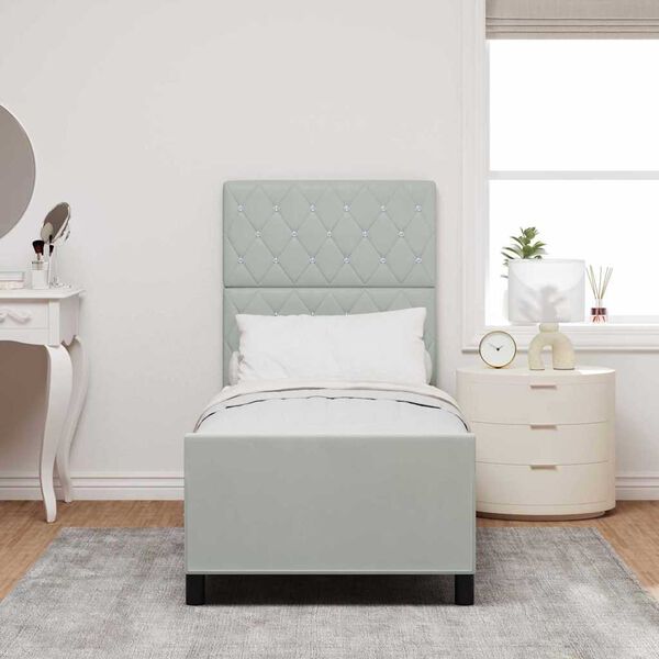 vidaXL Cama tipo Box Spring Gris claro 80 x 200 cm Terciopelo