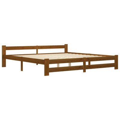 vidaXL Estructura de cama madera maciza pino marrón miel 200x200 cm