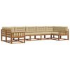 vidaXL Conjunto de sof&aacute;s de exterior con coj&iacute;n 7 pcs Natural y Beige