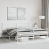 vidaXL Estructura cama sin colch&oacute;n con estribo metal blanco 200x200 cm