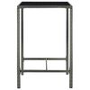 vidaXL Mesa alta de jard&iacute;n rat&aacute;n sint&eacute;tico y vidrio gris 70x70x110 cm