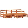 vidaXL Conjunto de Sof&aacute;s de Jard&iacute;n 7 uds. Marr&oacute;n Cera Pino macizo