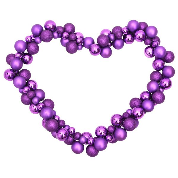 vidaXL Corona de bolas de Navidad poliestireno morado 175 cm