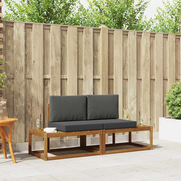 vidaXL Conjunto de sof&aacute;s de exterior con coj&iacute;n 2 pcs Natural