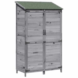 vidaXL Cobertizo de Jard&iacute;n con techo Gris 106,5 x 56 x 176 cm