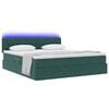 vidaXL Cama con almacenamiento y LED con LED Verde oscuro 160 x 200 cm
