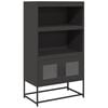vidaXL Aparador de acero negro 68x39x123 cm