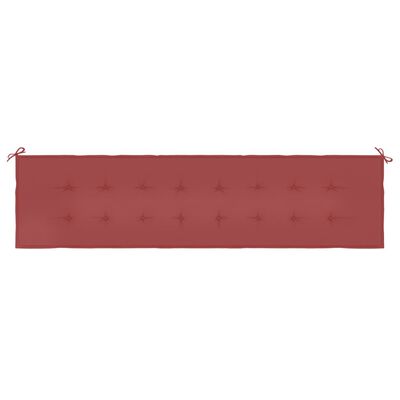 vidaXL Cojín de banco de jardín tela Oxford rojo tinto 200x50x3 cm