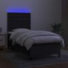 vidaXL Cama box spring colch&oacute;n y luces LED tela negro 100x200 cm