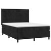 vidaXL Cama box spring con colch&oacute;n terciopelo negro 140x190 cm