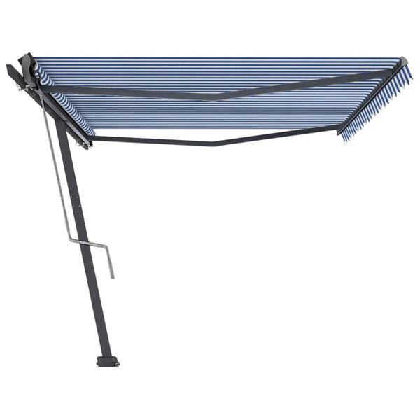 vidaXL Toldo de pie automático azul y blanco 500x300 cm
