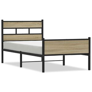 vidaXL Estructura de cama sin colch&oacute;n madera roble Sonoma 100x190 cm