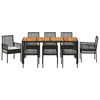 vidaXL Conjunto de Comedor de Jard&iacute;n 9 pcs Negro rat&aacute;n sint&eacute;tico