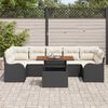vidaXL Conjunto de sofá de jardín 8 pcs Negro Poliratán