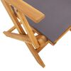 vidaXL Sillas de jard&iacute;n plegables 6 uds madera maciza y tela antracita