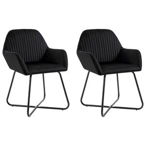 vidaXL Sillas de comedor 2 unidades terciopelo negro