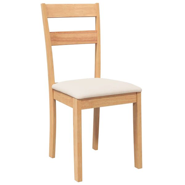 vidaXL Sillas de comedor con cojines 2uds madera maciza natural caucho