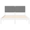 vidaXL Estructura de Cama con Cabecera Tapizada Gris Claro