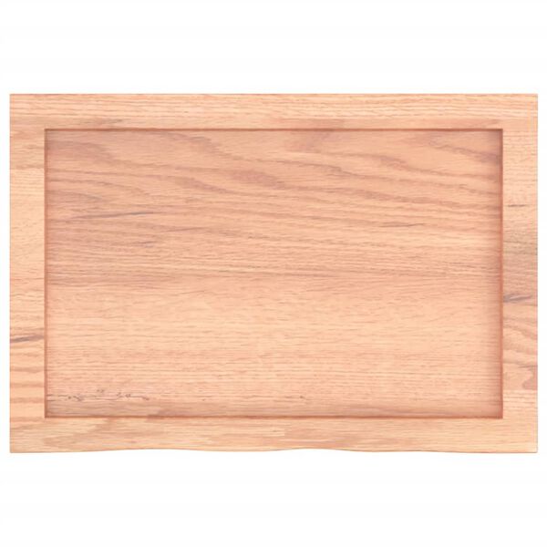 vidaXL Encimera ba&ntilde;o madera maciza tratada marr&oacute;n claro 60x40x(2-6) cm