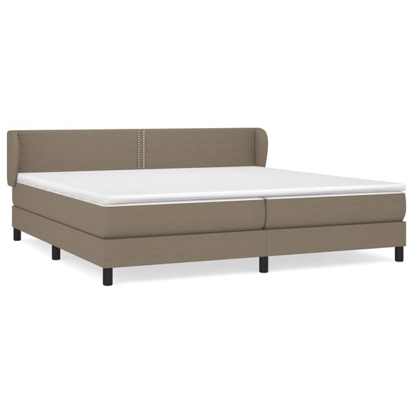 vidaXL Cama box spring con colch&oacute;n tela gris taupe 200x200 cm