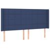 vidaXL Cama box spring colch&oacute;n y luces LED tela azul 180x200 cm