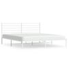 vidaXL Estructura cama sin colch&oacute;n con cabecero metal blanco 193x203cm