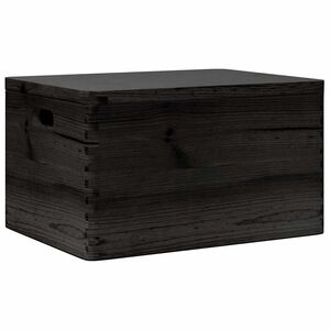 vidaXL Caja de madera con tapa y asas madera maciza pino 40x30x23 cm