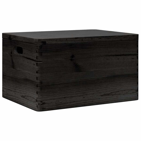 vidaXL Caja de madera con tapa y asas madera maciza pino 40x30x23 cm