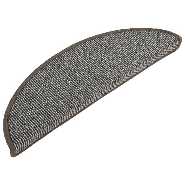 vidaXL Felpudos para escaleras (15 unidades, 56 x 17 x 3 cm, gris, semicirculares)